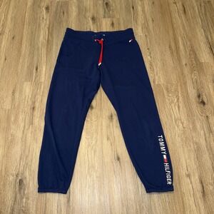 Tommy Hilfiger Women's Blue Sweat Pants With Drawstring‎  Size Large